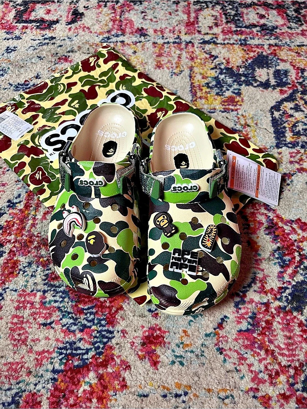 Classic Og Green Camo BAPE clogs